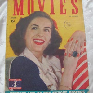 Movies Magazine // October 1942 - Vintage Mid Century Movie Star Actors Actress Advertisements // Jinx Falkenburg