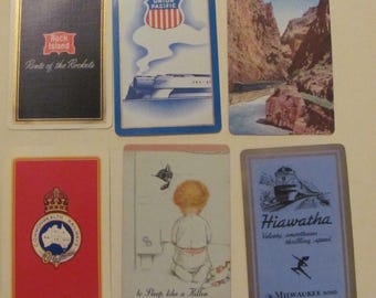 Vintage Set of 52 Playing Cards Southern Pacific Lines Assorted