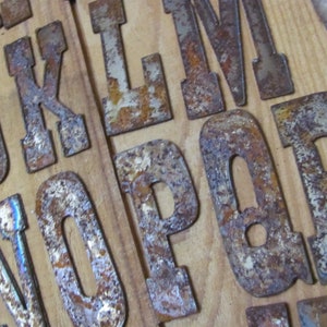 Refrigerator Magnet Letter Alphabet Metal Rusty 3&quot; Inch 75mm