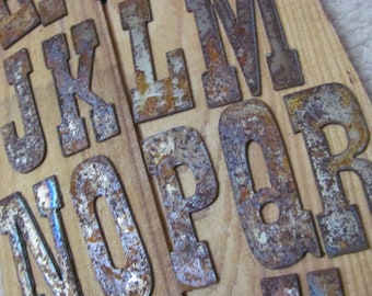 Refrigerator Magnet Letter Alphabet Metal Rusty 3" Inch 75mm