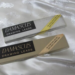 Vintage Damascus Drawing Writing Leads in Original Boxes #6610 HB or 2H // 6 in each Refills for Mechanical Pencils USA Richard Best NOS