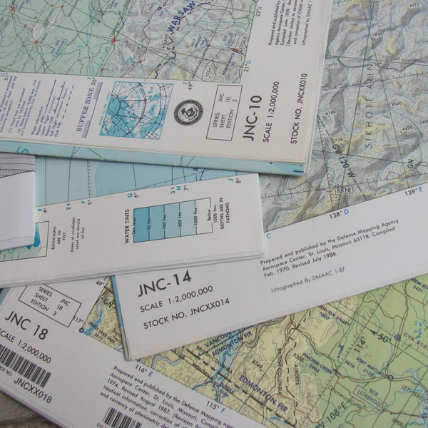 Global Jet Navigator Chart Aviation Pilot's Tactical Flight Plan Map 40" x 52" - JNC GNC Many to Choose From!!!