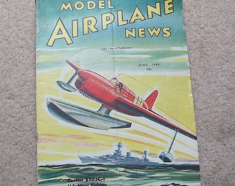 Model Airplane News // Vintage Magazine June 1940 Curtiss XS03C-1 US  Navy // Military Toys Kits Advertisements Motors Aviation War Planes