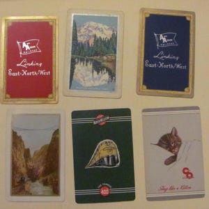 Set von 6 Vintage Souvenir Eisenbahn Eisenbahn Spielkarten // Single Tausch Individuell Mid Century Assorted * Kostenloser Versand in Briefraten *