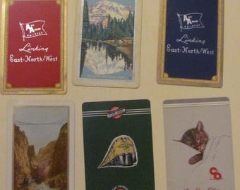 Vintage Set of 52 Playing Cards Southern Pacific Lines Assorted