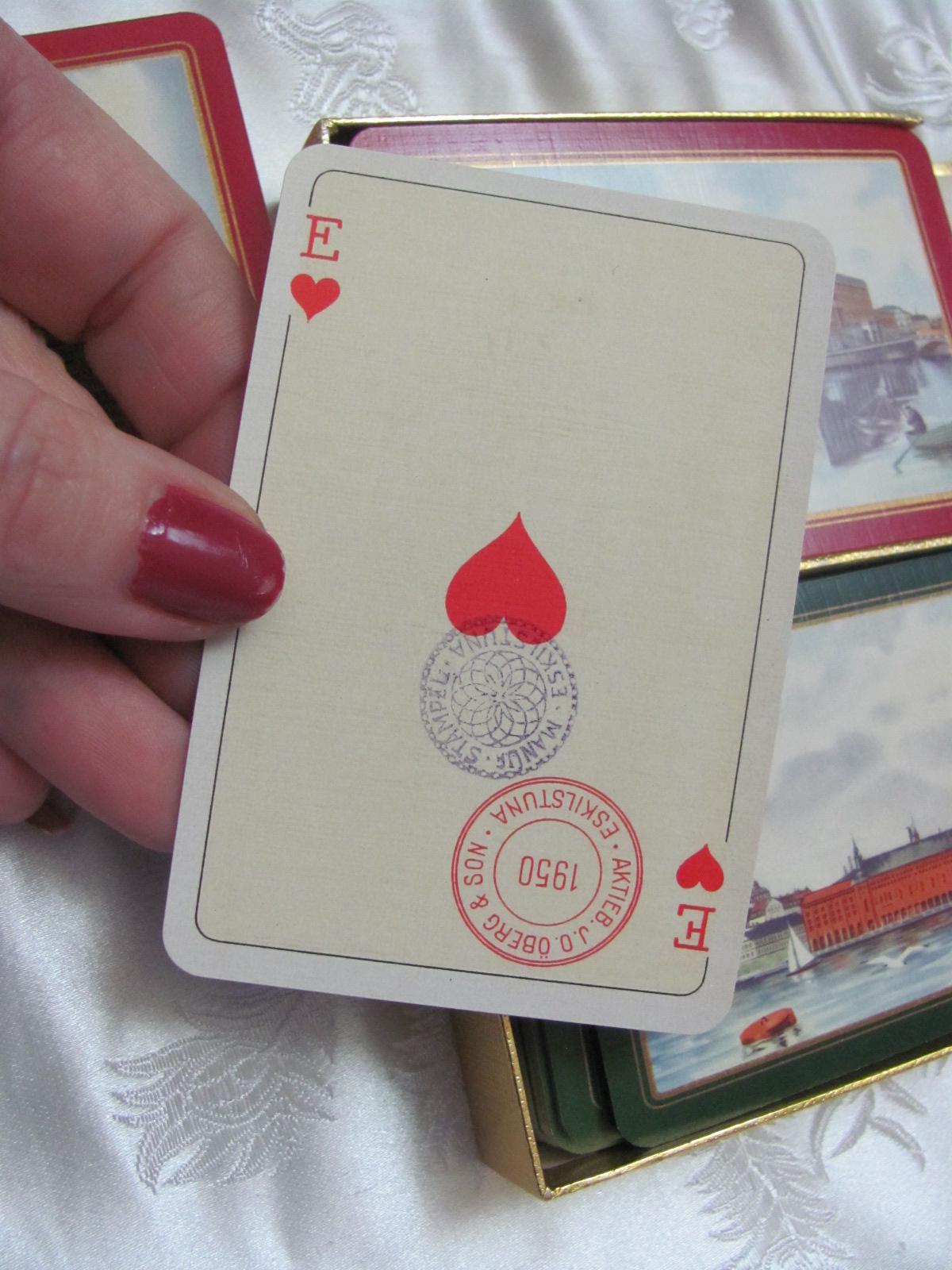 Vintage Spelkort Obergs 1956 Stockholm Playing Cards 2 Decks