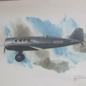 Stary plakat United Airlines Print - Northrup Alpha 2 1931 - Galloway