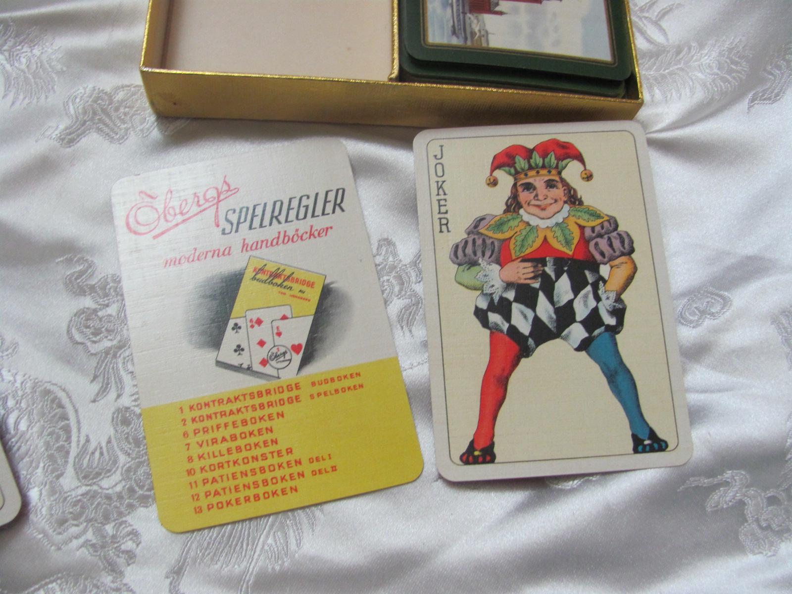 Vintage Spelkort Obergs 1956 Stockholm Playing Cards 2 Decks