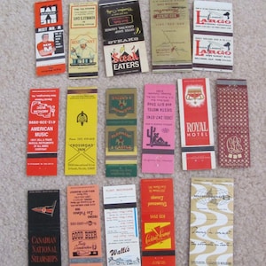 Lot of 16 Assorted Vintage Matchbook Matches Covers Advertising Mid Century No Matches
