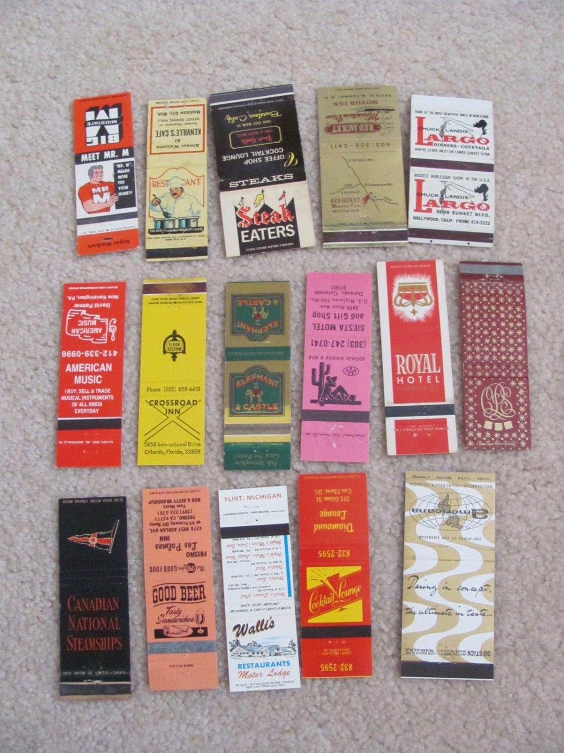 Lot of 16 Assorted Vintage Matchbook Matches Covers 1 Etsy