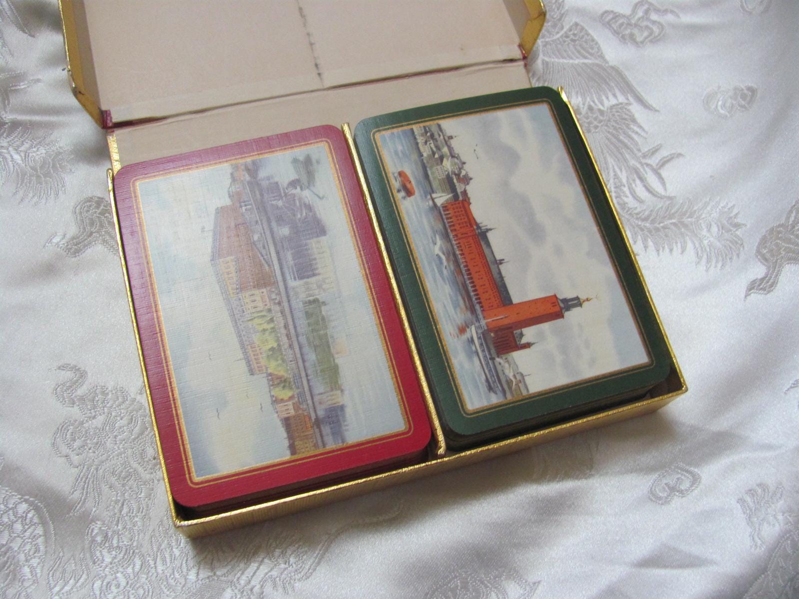Vintage Spelkort Obergs 1956 Stockholm Playing Cards 2 Decks