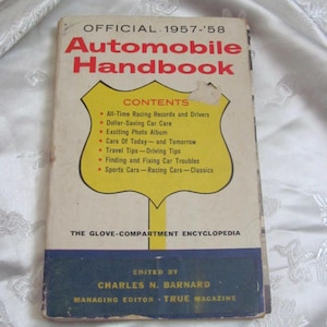 1957-1956 Automobile Handbook Booklet - Racing Records Cars of Today Sports Cars Travel Tips // Charles Barnard