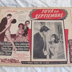 Vintage Spaans-Mexicaanse filmlobbykaartposter - Tuya Septembre - kom in september //originele filmsposters theaterbioscoopgeschiedenis