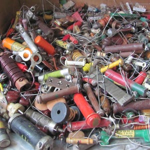 Lot Assorted Vintage Electronic Components Circa 1940's - Capacitor Resistor Radio Frequency Choke LED Diode // **Your choice quantity**