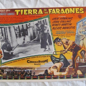 Original Spanish Mexican Movie Lobby Card Poster - Tierra de los Faraones - Land of the Pharaohs // Movies Cinema Motion Picture Theater