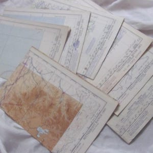 Vintage 1947 Aviation Pilot's Sectional Aeronautical Chart Flight Plan Map FAA 24" x 48"  - Your choice - Many to Choose From!!!