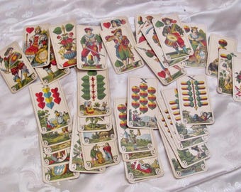 Playing Cards Set Deck Vereinigte Stralsunder Schutz Marke Deutches Reich Bavarian 36 Cards Rare