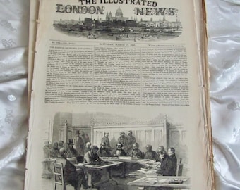 The Illustrated London News // March 1855 Volume 732 // News Newspaper UK England 19th Century 12 pages 11" x 16" Fashion Ships War
