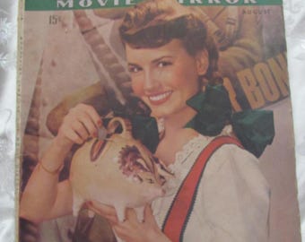 Photoplay Magazine // August 1943 - Vintage Mid Century Movie Star Actors Actress Advertisements // Janet Blair