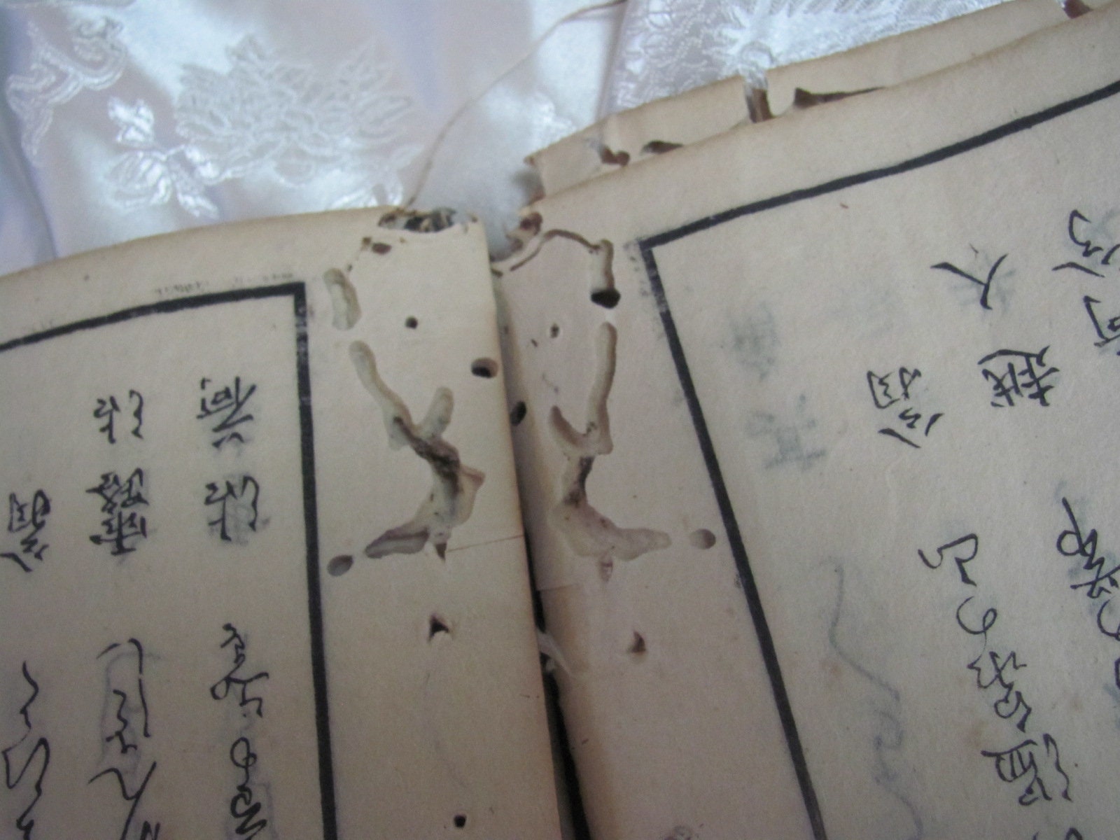 Six 6 Pages From an Early Century Japanese Asian Book 6.5