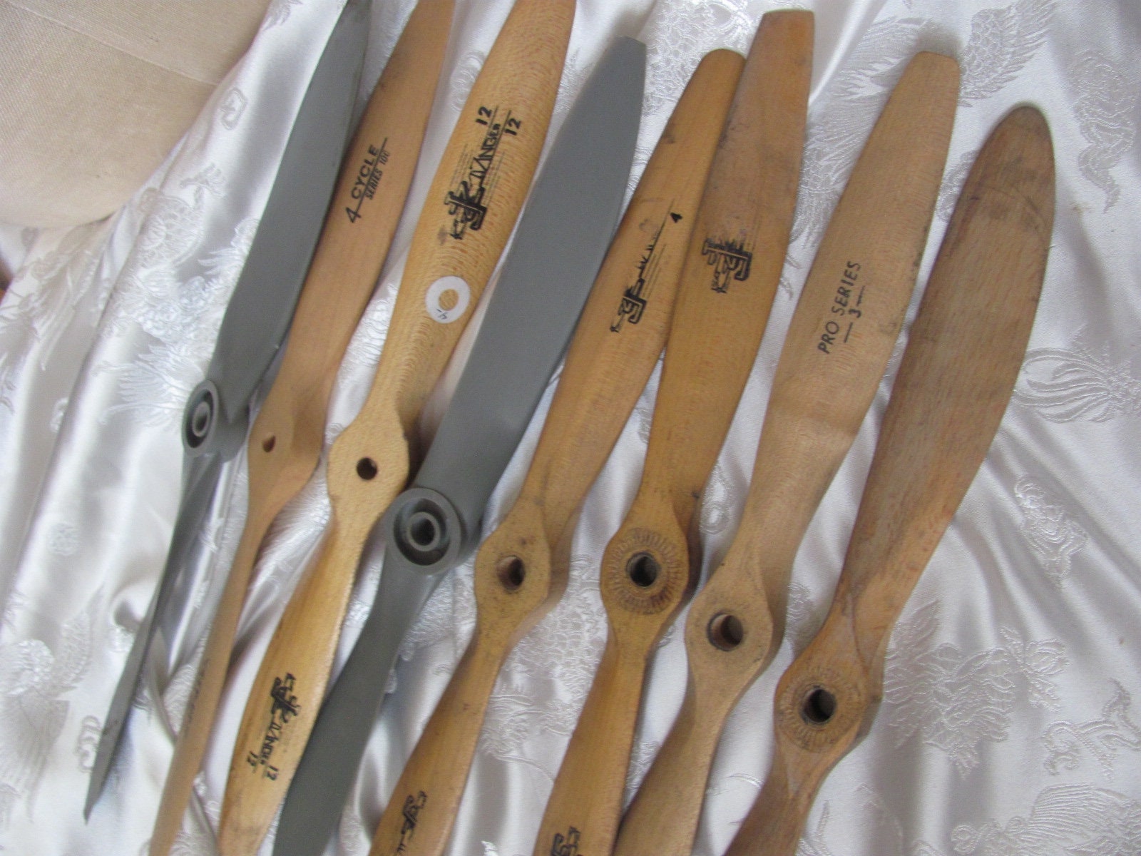Model Plane Propeller Lot of 8 Vintage Wood Model Airplane Propellers Assorted 12