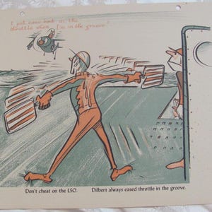 Dilbert Groundloop Comic Robert Osborn // Aviation Aircraft Pilot Safety Training US Navy Naval Military USN // Vintage Print Poster 10"x13"