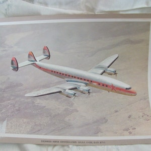 Lockheed Super Constellation - C-121C B7V-1 // Military Aircraft Fighters Fighter Jets Poster US Navy Air Force Vintage Litho Lithograph