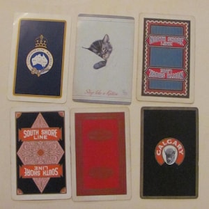 Lot de 6 cartes à jouer vintage de train de chemin de fer de chemin de fer de souvenir//échange unique individuel du milieu du siècle assorti * expédition au tarif lettre gratuite *