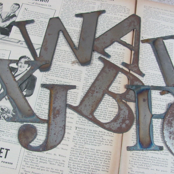 Alphabet Letters - Heavy Metal Steel Rusty Rusted Cut Out 4" Inch - Many others in my shop!