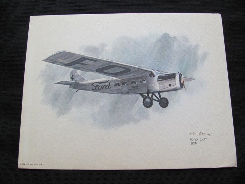 Ford 2-AT Galloway Vintage United Airlines Print Poster