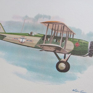 Plakat z nadrukiem linii lotniczych United Airlines – Boeing 40 B-4 1929–1932 – litografia Galloway – wiele innych do wyboru