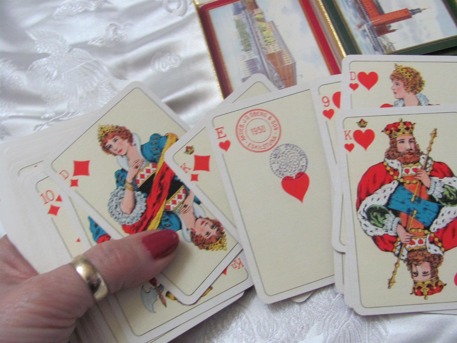 Vintage Spelkort Obergs 1956 Stockholm Playing Cards 2 Decks