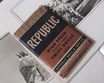 Vintage Heavy Duty hogesnelheidsboren Rechte schacht Republic-spiraalboor maat "A" Een dozijn 12 stuks
