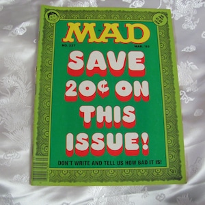 Vintage MAD Magazine marzec 1983 nr 237 // Oszczędź 20 centów Komiks komediowy z lat 70. i 80. XX wieku // Wiele innych do wyboru w moim sklepie