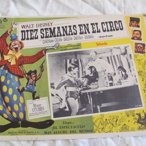Mexican Movie Lobby Card Poster - Disney - Diez Semanas En El Circo - Ten Weeks in the Circus // Original Vintage Memorabilia Theater