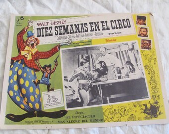 Vintage Spanish Mexican Movie Lobby Card Poster - Disney - Diez Semanas En El Circo - Ten Weeks in the Circus