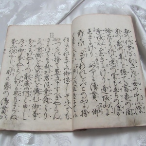 HELE BOEK Gedrukt Japans Aziatisch boek 6&quot; x 8,5&quot; 16 cm x 23 cm / antiek grootboek rijstpapier handgeschreven houtblok kalligrafie