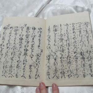 WHOLE BOOK Printed Japanese Asian Book 6" x 9"  16cm x 23cm // Antique Ledger Rice Paper Handwritten Wood Block Script Calligraphy