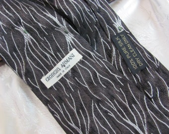 Giorgio Armani Italy - Vintage Mens Bronze Brown Designer 100% Silk Neck Tie // Many others to choose from in my shop