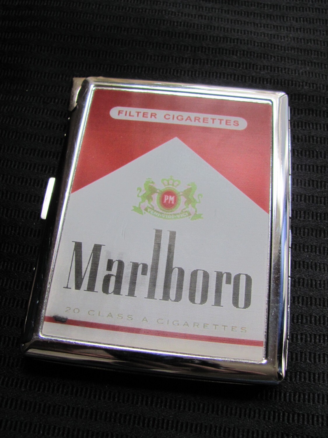 Vintage Chrome Marlboro Cigarette Case and Lighter Combo Etsy