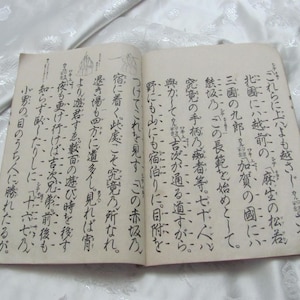 HELE BOEK Gedrukt Japans Aziatisch boek 6&quot; x 8,5&quot; 16 cm x 23 cm / antiek grootboek rijstpapier handgeschreven houtblok kalligrafie