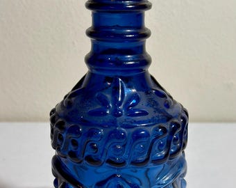 Botella de licor Jim Beam azul cobalto vintage con tapón, del Derby de Kentucky de 1971.