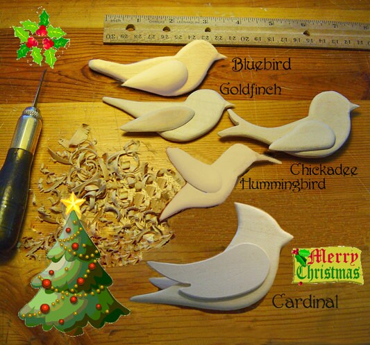 Nursery Mobile DIY 5 Hand Carved Birds Ready to Finish Etsy