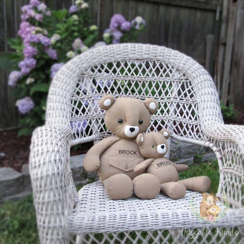 Set of Bears One Large and One Small Memory Keepsake Made