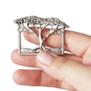 Vintage Silver Nature Tree Of Life Brooch