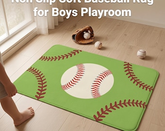Baseball Field Rug, Sports Decor, Playroom Carpet, Gift, Game Room Mat, Faux Cashmere
