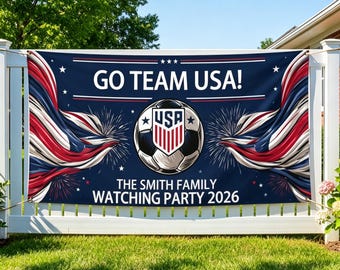 2026 Soccer Party Banner, Custom World Cup Backdrop, Family Viewing Decor Cloth