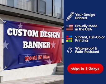 Custom Vinyl Banners Personalized Banners for Business, Events, Advertising, Birthdays Waterproof UV-Resistant for Indoor Outdoor