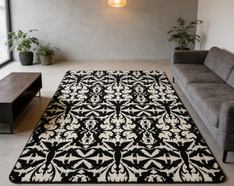 Escher Style Demon Area Rug | Faux Cashmere Gothic Home Decor