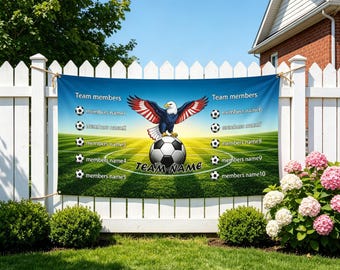 CUSTOM Soccer Team Banner-Waterproof Hemmed with Metal Grommets